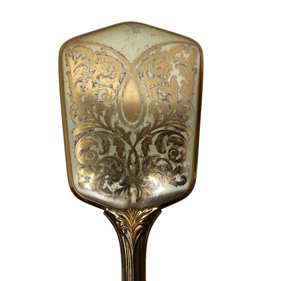 Antique Vintage Gold Hair Brush & Mirror Gilded Age AS IS - Picture 5 of 8